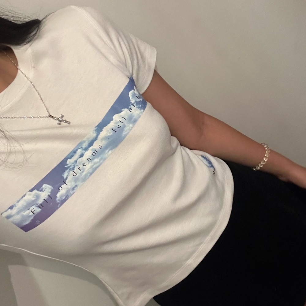 White sky baby tee